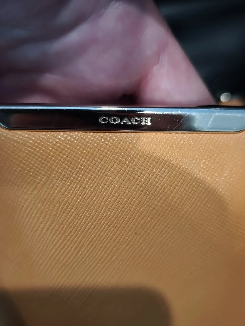 Coach Orange Leather Tote Bag